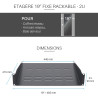 Plateau noir fixation avant 400mm 2U