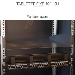 Plateau noir fixation avant 400mm 2U