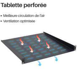 Plateau noir fixation avant 450mm 1U