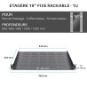 Plateau noir fixation avant 450mm 1U