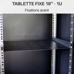 Plateau noir fixation avant 450mm 1U