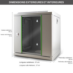 Coffret 10  monté  6U gris clair