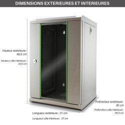 Coffret 10  monté 9U gris clair