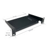 Etagère noir 2 points de fixation pour coffret 10'' Prof: 15.5cm