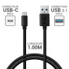 Cordon Moulé Type C USB 3.1 / USB 3.0 A mâle-mâle 1.00m Suspendu