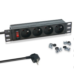 Bandeau 4 prises cordon 1.80m pour coffret 10  avec interupteur