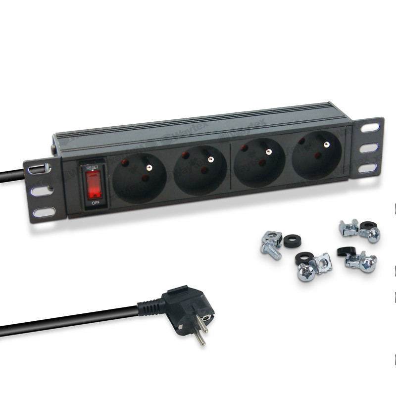 Bandeau 4 prises cordon 1.80m pour coffret 10  avec interupteur