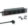 Bandeau 4 prises cordon 1.80m pour coffret 10  avec interupteur