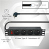 Bandeau 4 prises cordon 1.80m pour coffret 10  avec interupteur