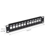 Panneau de brassage noir 10  1U vide 12 ports