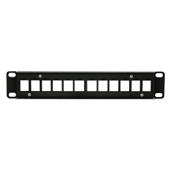 Panneau de brassage noir 10  1U vide 12 ports