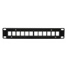 Panneau de brassage noir 10  1U vide 12 ports