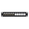 Panneau de brassage noir 10  1U vide 12 ports