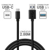 Cordon Moulé Type C USB 3.1 / USB 3.0 A mâle-mâle 2.00m Suspendu