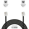 Cordon téléphone RJ11 M/M 5.00M noir