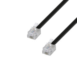 Cordon téléphone RJ11 M/M 5.00M noir
