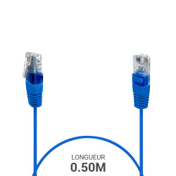 Cordon téléphone RJ45 1 paire 4-5/4-5 bleu 0.50m