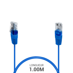 Cordon téléphone RJ45 1 paire 4-5/4-5 bleu 1.00m