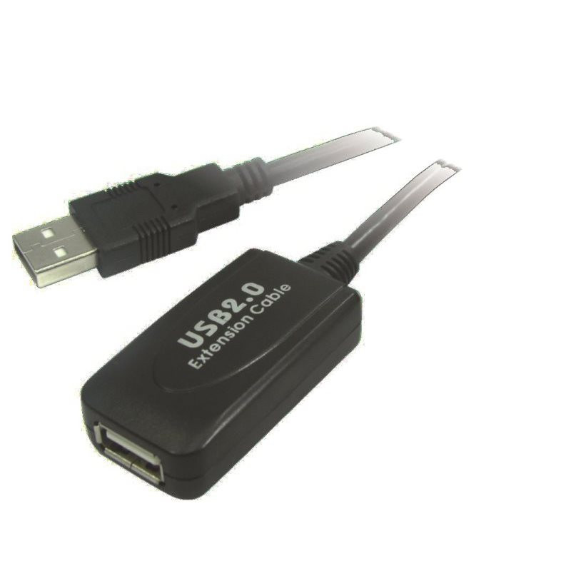Rallonge amplifiée USB 2.0 A/A M/F 5.00m cascadable