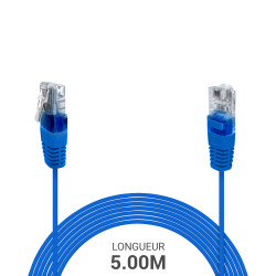 Cordon téléphone RJ45 1 paire 4-5/4-5 bleu 5.00m