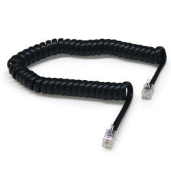 Cordon téléphone spiralé RJ9 pour combiné 2.00M noir