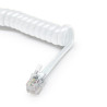 Cordon pour Combiné Télép Extensible en Spirale RJ9 35 cm à 2 m Blanc