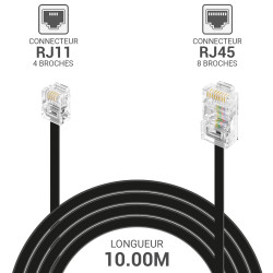 Cordon téléphone RJ11 4C / RJ45 8C M/M 10.00M