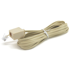 Rallonge téléphonique RJ11 Male à RJ11 Femelle 5,00 mètres Beige