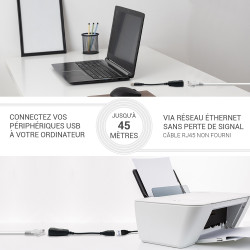 Amplificateur USB 2,0 M/F 45,00m via cable RJ45