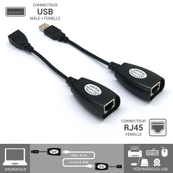 Amplificateur USB 2,0 M/F 45,00m via cable RJ45