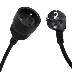 Rallonge Prolongateur électrique 2P+T 3G1.5mm2 - 3.00 mètres noir
