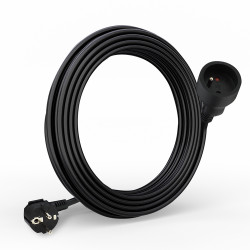 Rallonge Prolongateur électrique 2P+T 3G1.5mm2 - 5.00 mètres noir