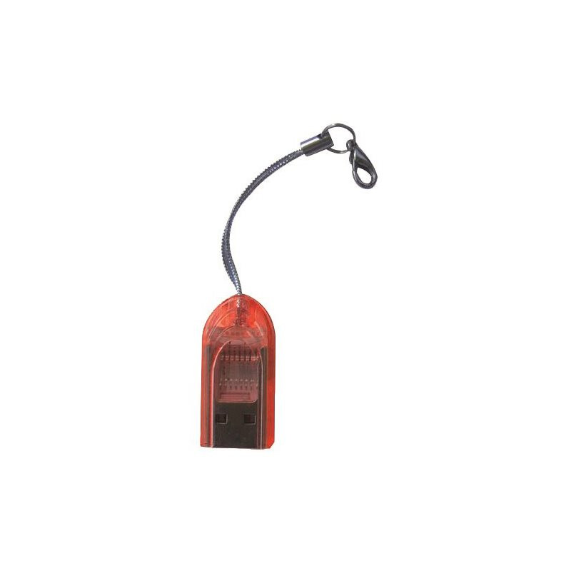 Mini lecteur USB 2.0 de cartes microSD/TFLASH attache port clé-rouge