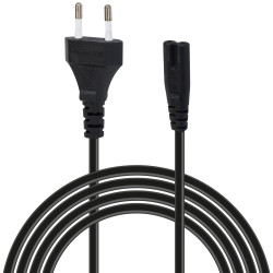 Cordon alimentation secteur bipolaire CEE716/IEC C7 1.80 Mètre Noir