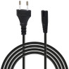 Cordon alimentation secteur bipolaire CEE716/IEC C7 1.80 Mètre Noir