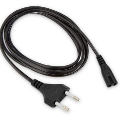 Cordon alimentation secteur bipolaire CEE716/IEC C7 1.80 Mètre Noir