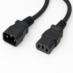 Rallonge alimentation IEC C13 / IEC C14 10A/250V 1.80 Mètre noire