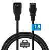 Rallonge alimentation IEC C13 / IEC C14 10A/250V 1.80 Mètre noire S