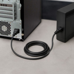 Rallonge alimentation IEC C13 / IEC C14 10A/250V 3,00 Mètre noire