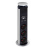 Bloc multiprise escamotable 3 prises éléctrique et 2 USB 2,1A