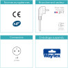 Multiprise électrique sans interrupteur 4 prises 1.50m blanche NF