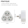 Multiprise monobloc  3 Femelles Schuko 16A