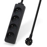 Multiprise électrique sans interrupteur 4 prises cable 5,00m noire NF