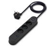Multiprise électrique inter 3 prises + 2 USB A et C cable 1.50m noire