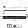Multiprise parasurtenseur interrupteur 8 prises 1.50m, 3x1,00mm2 noir