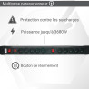 Multiprise Parasurtension 10 prises avec 2 Interrupteur câble 1,50m