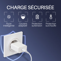 Chargeur secteur Slim rapide USB-C 25W Blanc Suspendu