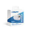 Chargeur secteur rapide Double USB USB-A et USB-C 30W Blanc Suspendu
