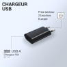 Chargeur secteur compact USB type A 1A noir Sachet