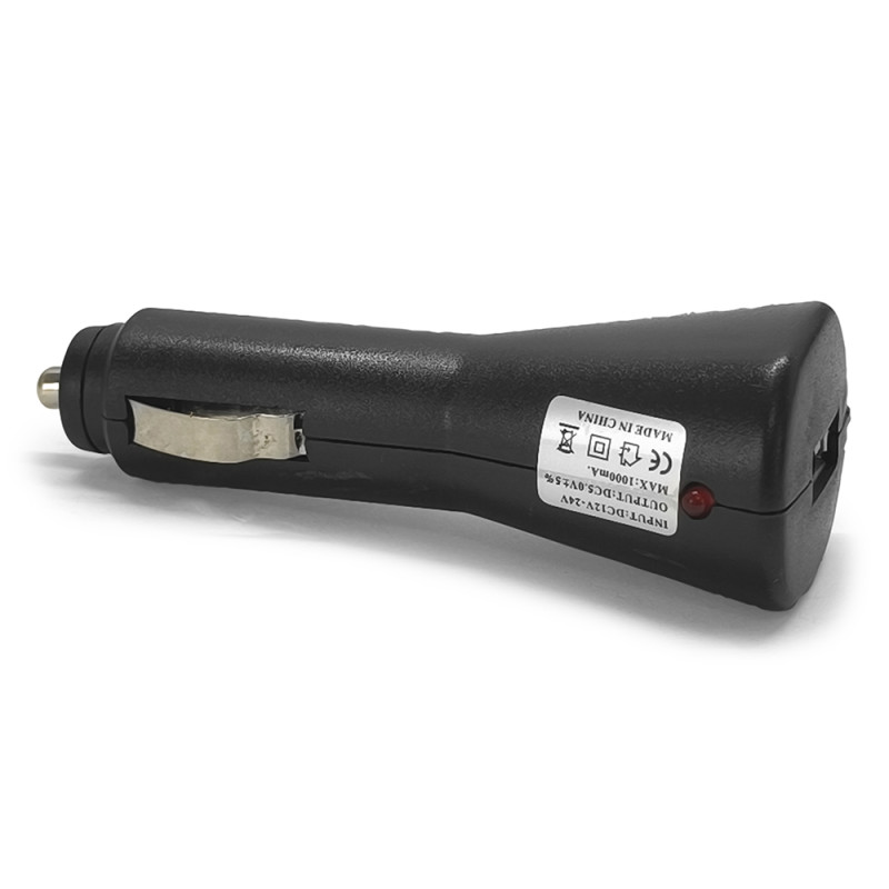 Chargeur allume cigare USB 1A noir Blister